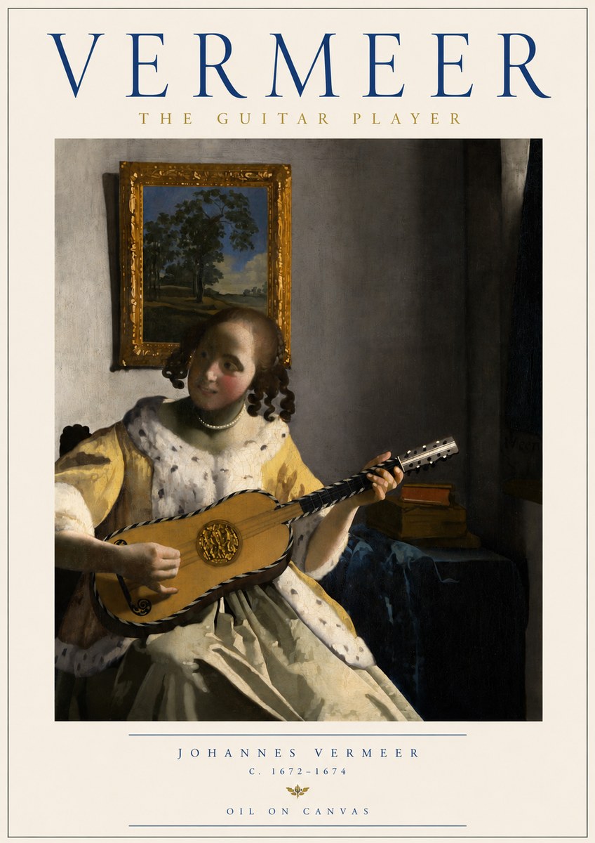 Vermeer The Guitar Player No2 - Plakat