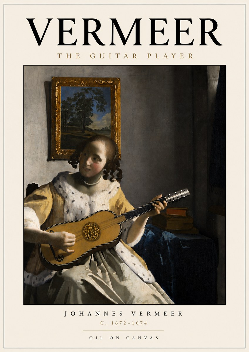 Vermeer The Guitar Player No4 - Plakat