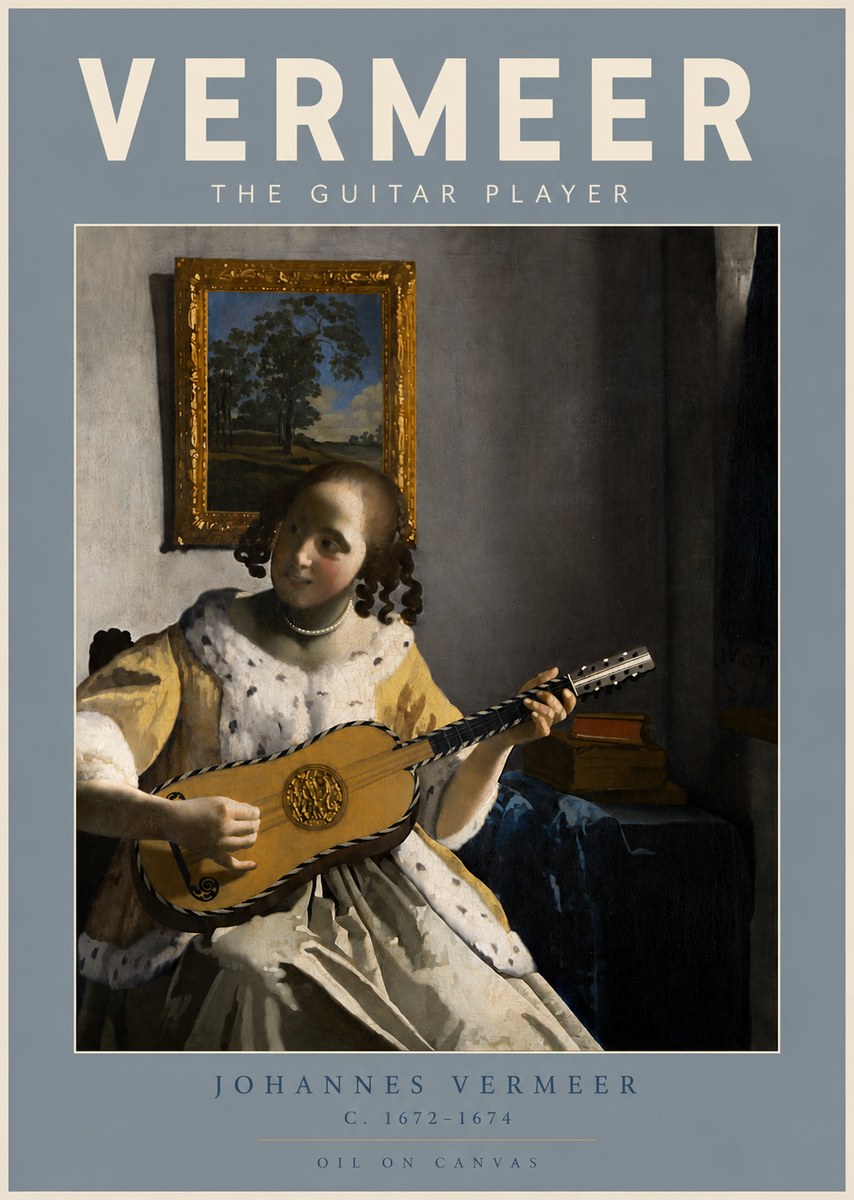 Vermeer The Guitar Player No5 - Plakat