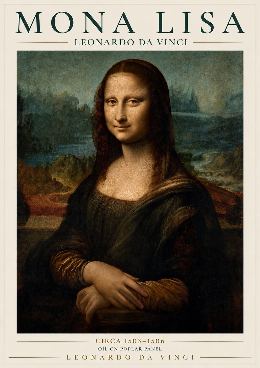 Leonardo da Vinci Mona Lisa No3 - Plakat