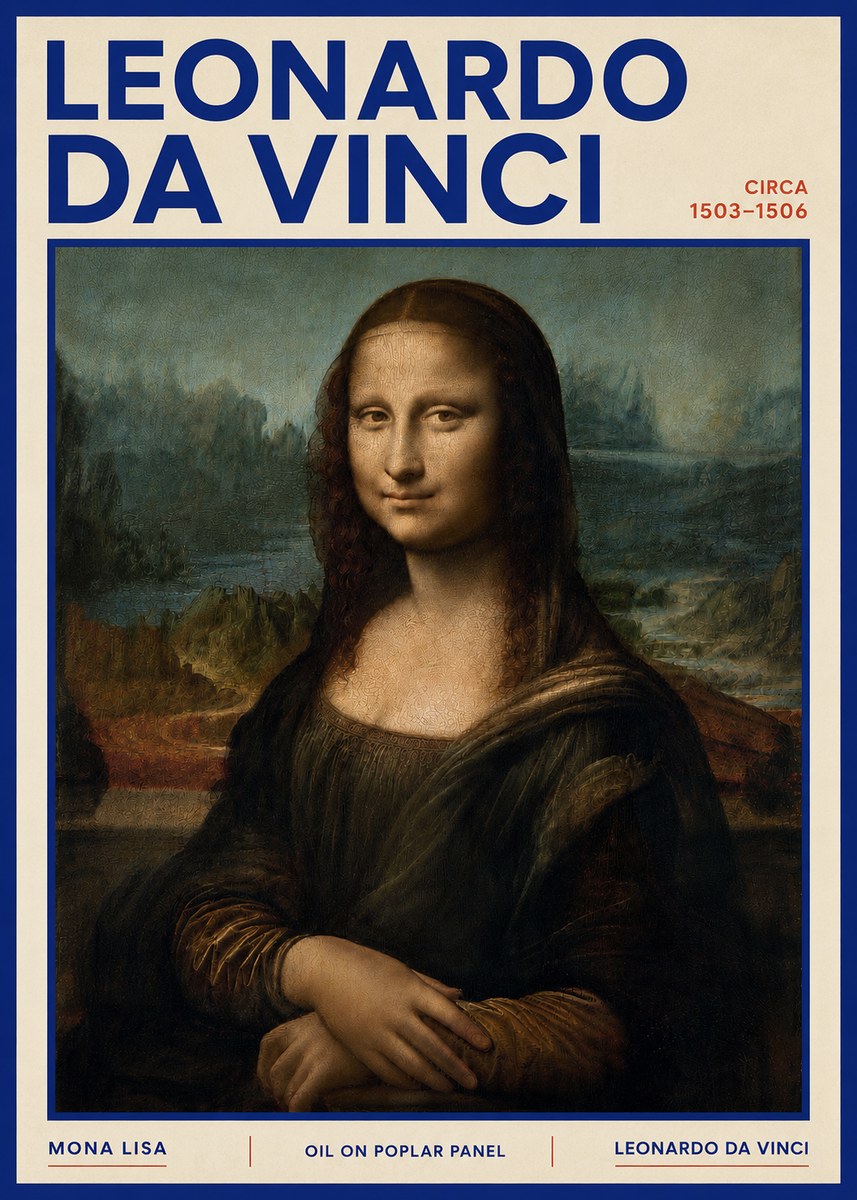 Leonardo da Vinci Mona Lisa No4 - Plakat
