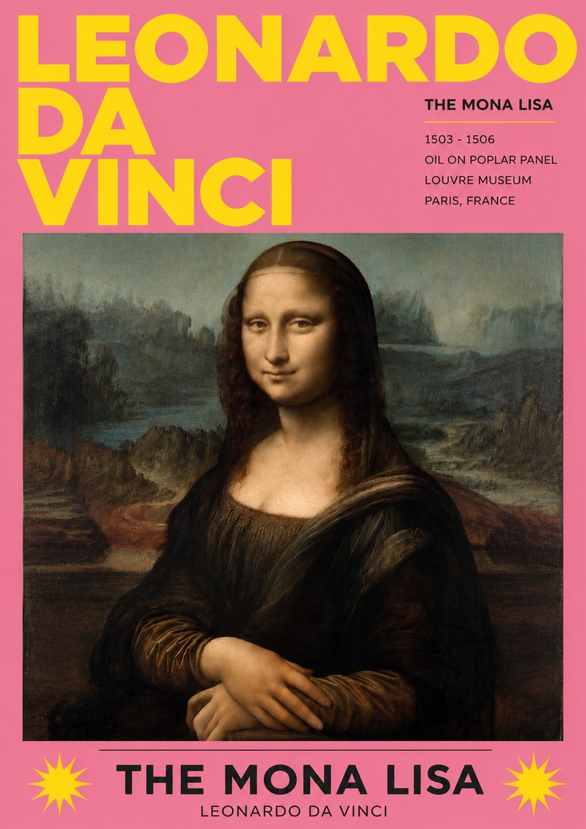 Leonardo da Vinci The Mona Lisa No3 - Plakat