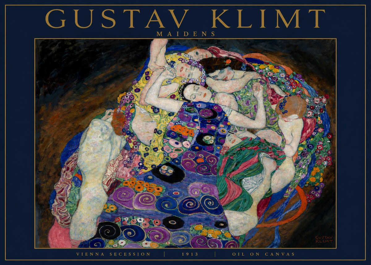Klimt Maidens No3 - Plakat