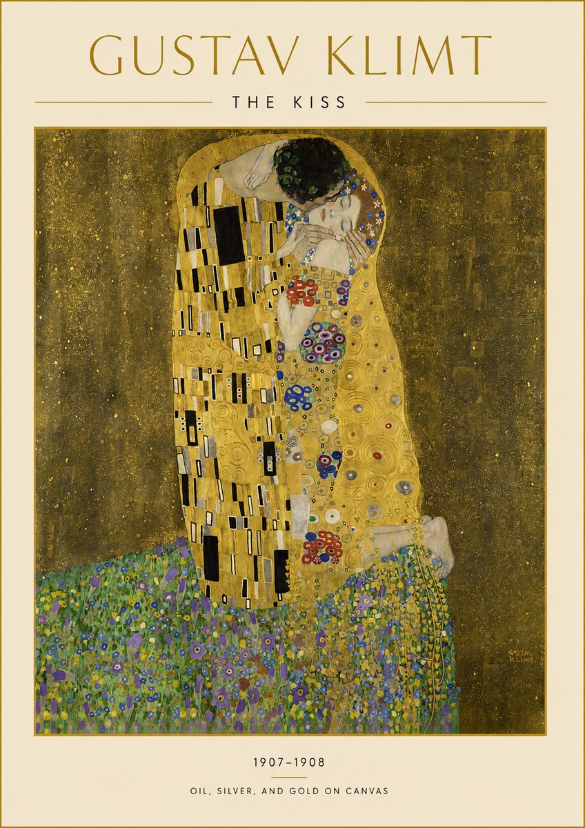Klimt The Kiss No3 - Plakat