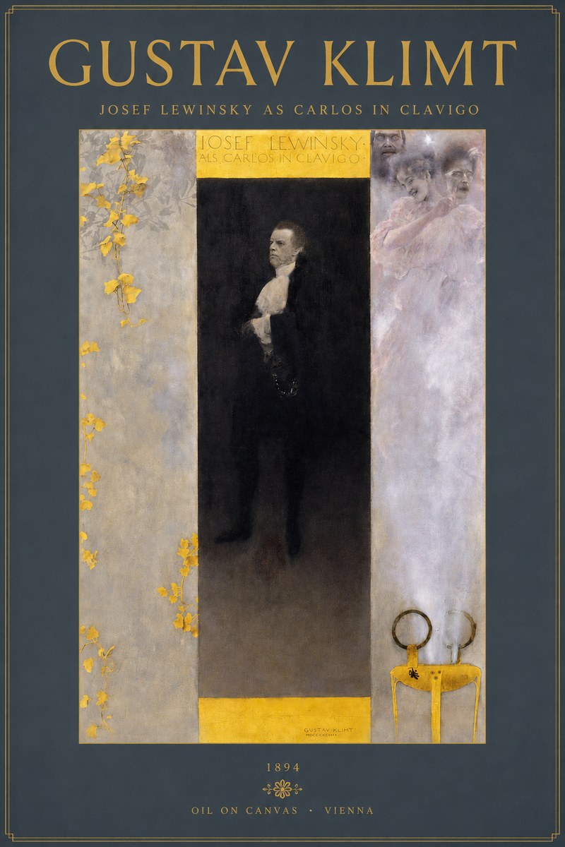 Klimt Josef Lewinsky as Carlos in Clavigo No2 - Plakat
