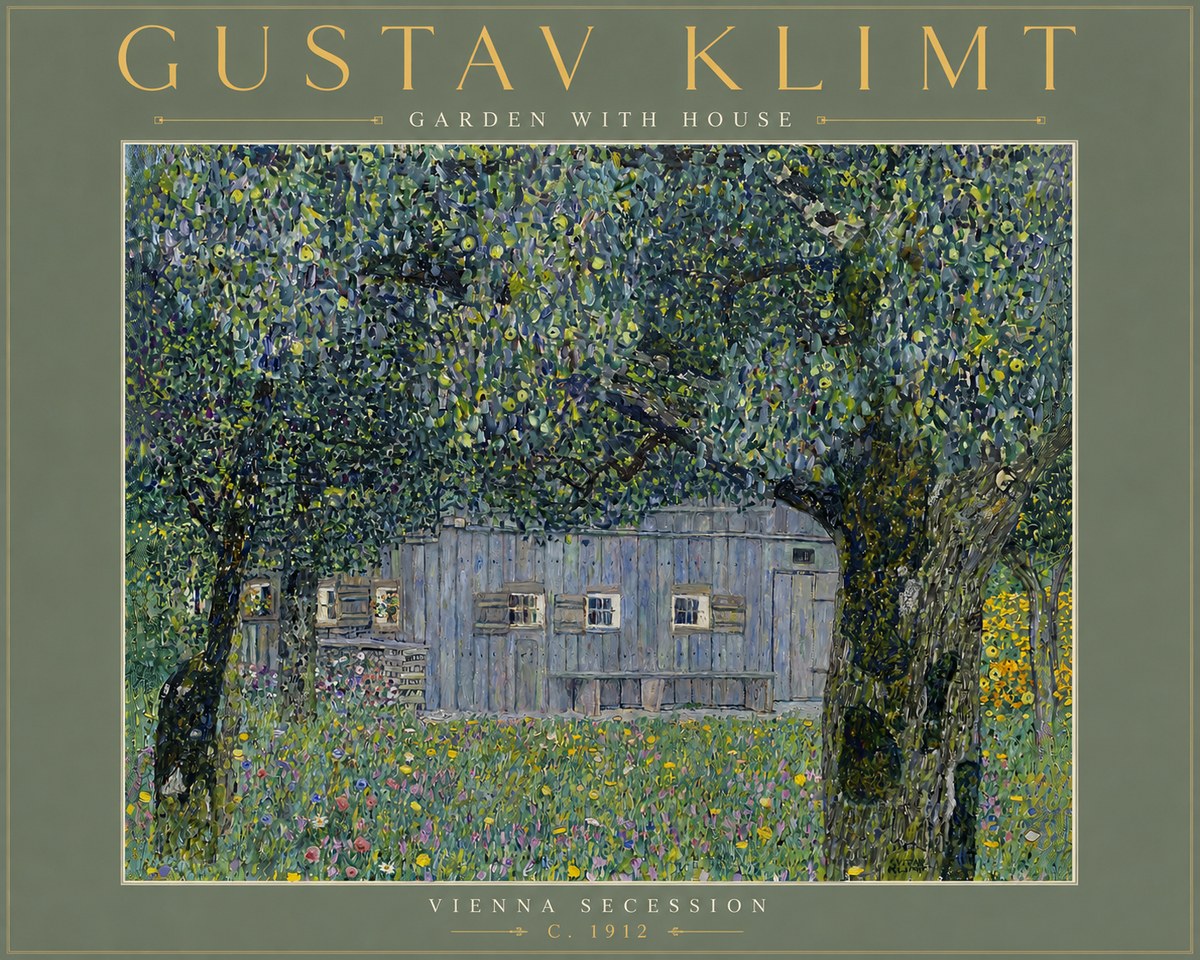 Klimt Garden with House No6 - Plakat