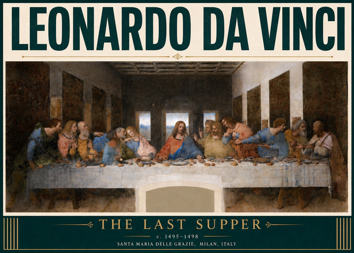 Leonardo da Vinci The Last Supper No6 - Plakat