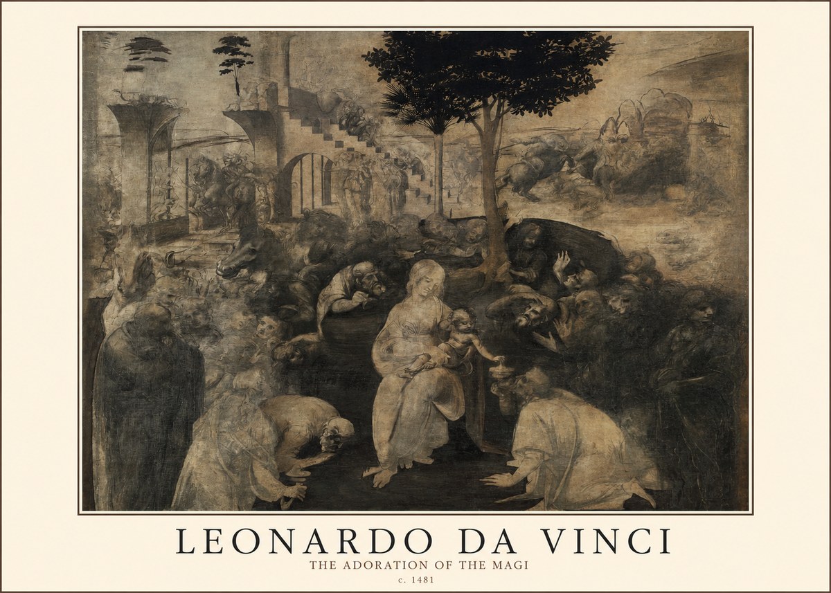 Leonardo da Vinci The Adoration of the Magi No2 - Plakat