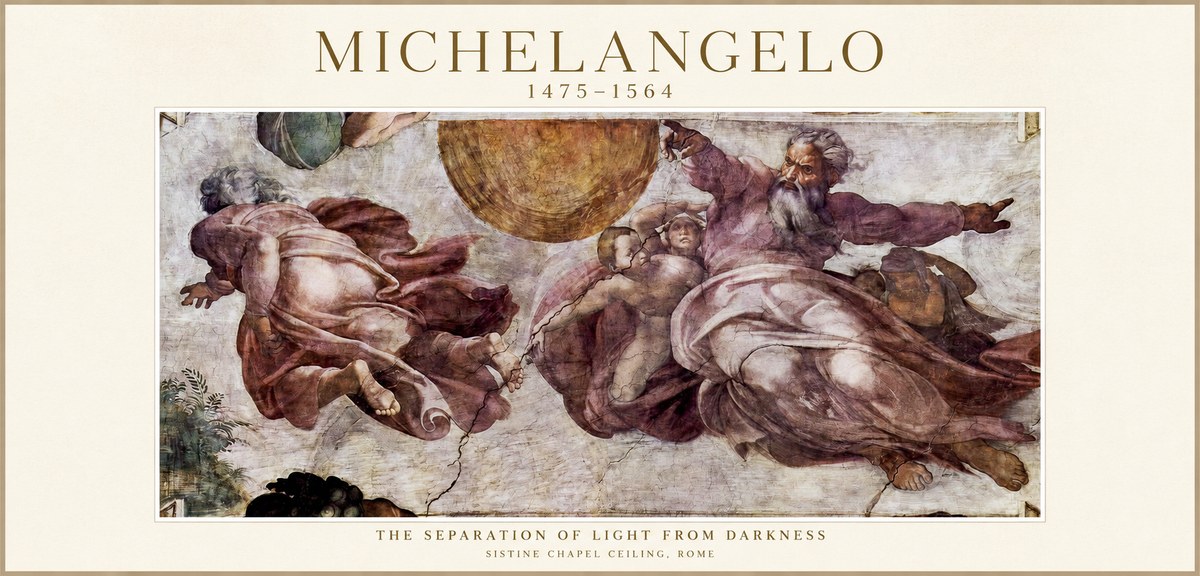Michelangelo The Separation of Light from Darkness No1 - Plakat
