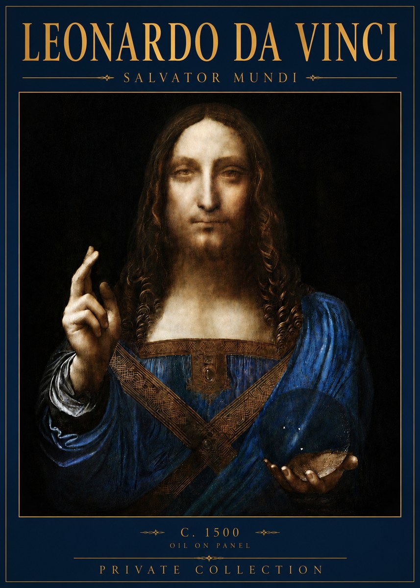 Leonardo da Vinci Salvator Mundi No6 - Plakat