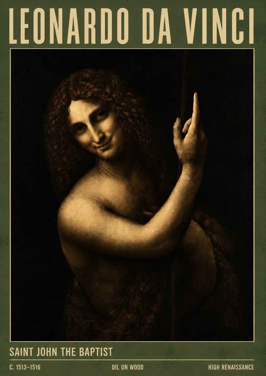 Leonardo da Vinci Saint John the Baptist No4 - Plakat