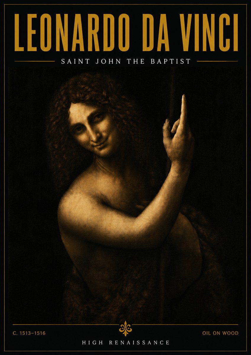 Leonardo da Vinci Saint John the Baptist No6 - Plakat