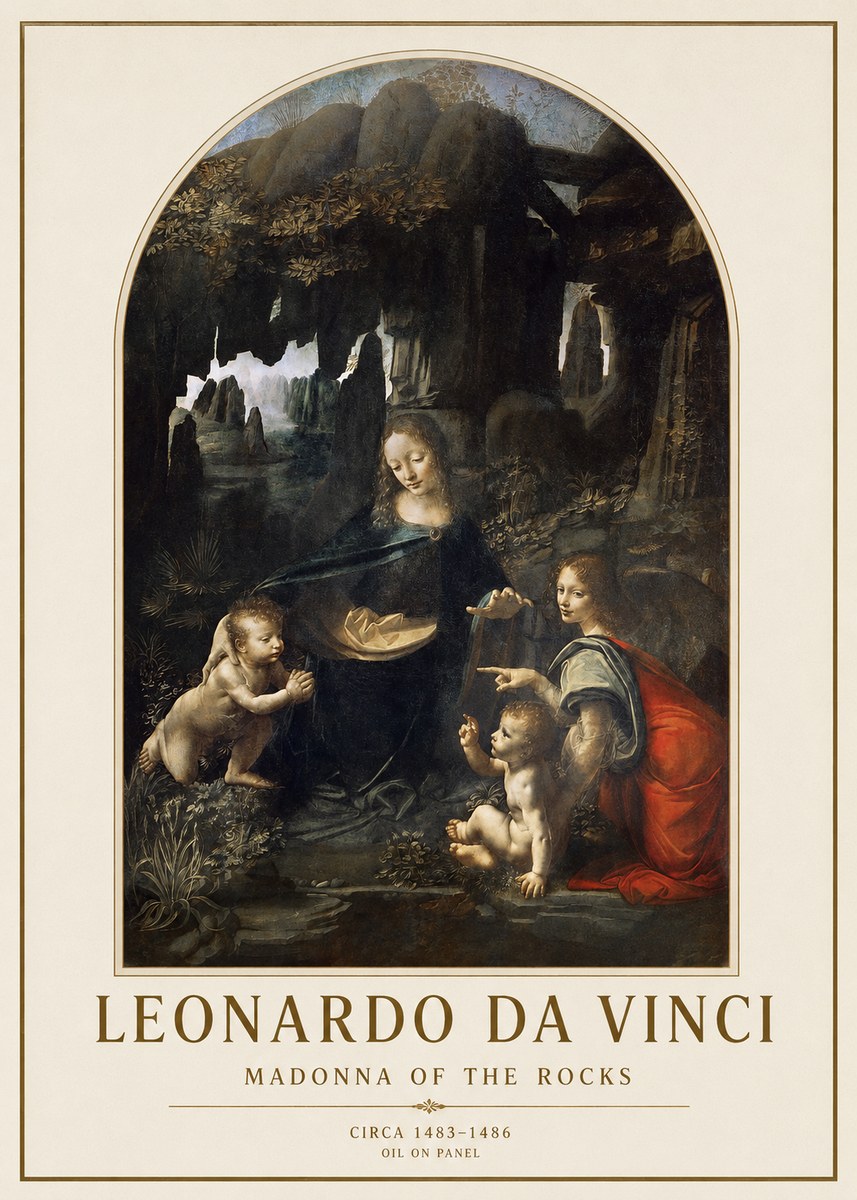 Leonardo da Vinci Madonna of the Rocks No1 - Plakat
