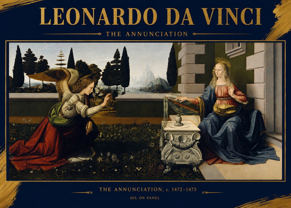 Leonardo da Vinci The Annunciation No2 - Plakat