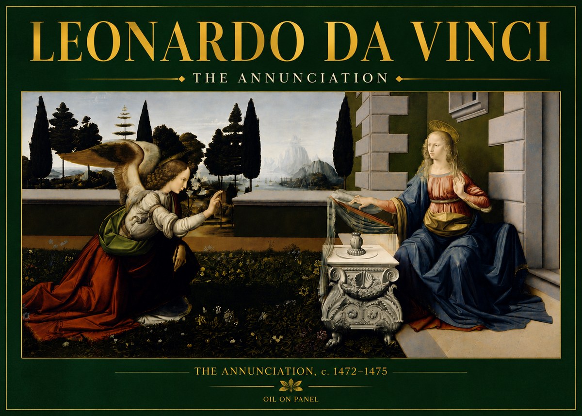 Leonardo da Vinci The Annunciation No5 - Plakat