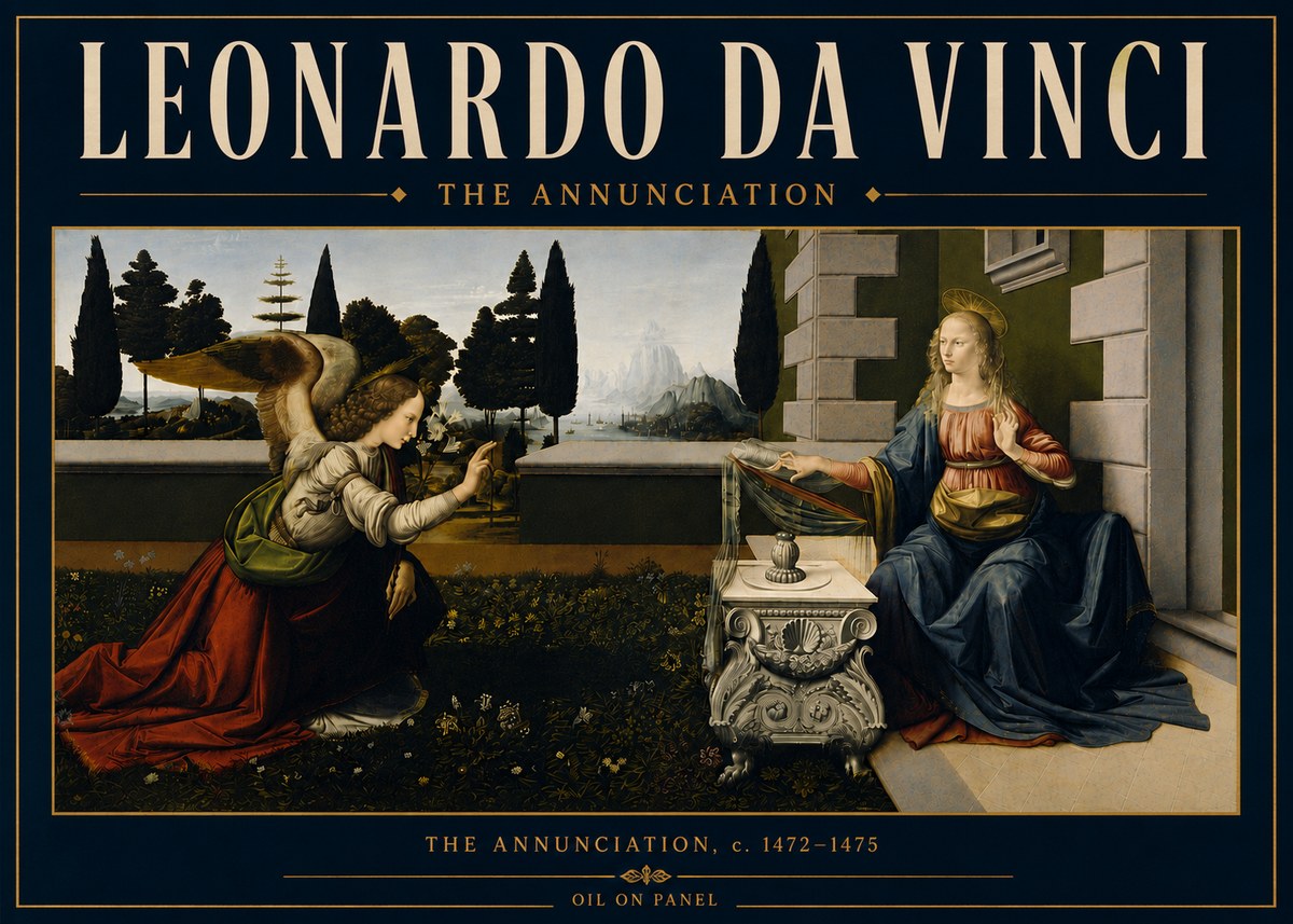 Leonardo da Vinci The Annunciation No6 - Plakat