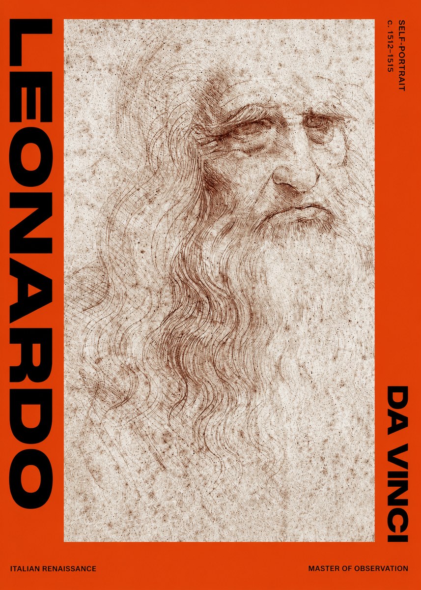 Leonardo da Vinci Self-portrait I No2 - Plakat