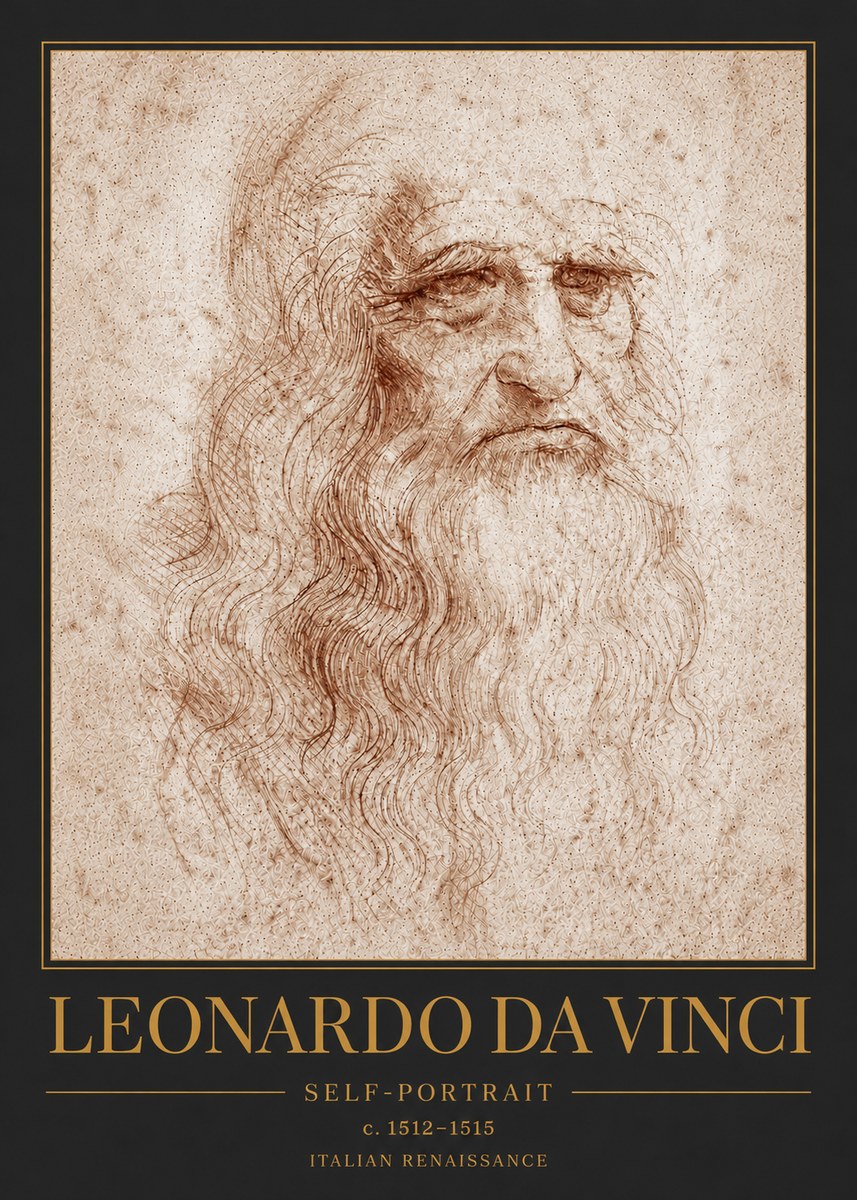Leonardo da Vinci Self-portrait I No6 - Plakat