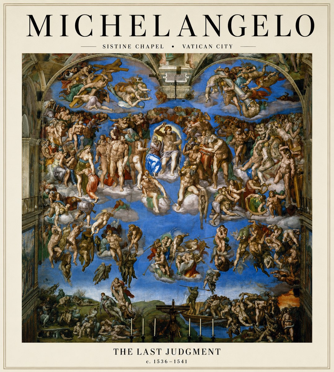 Michelangelo The Last Judgment No3 - Plakat