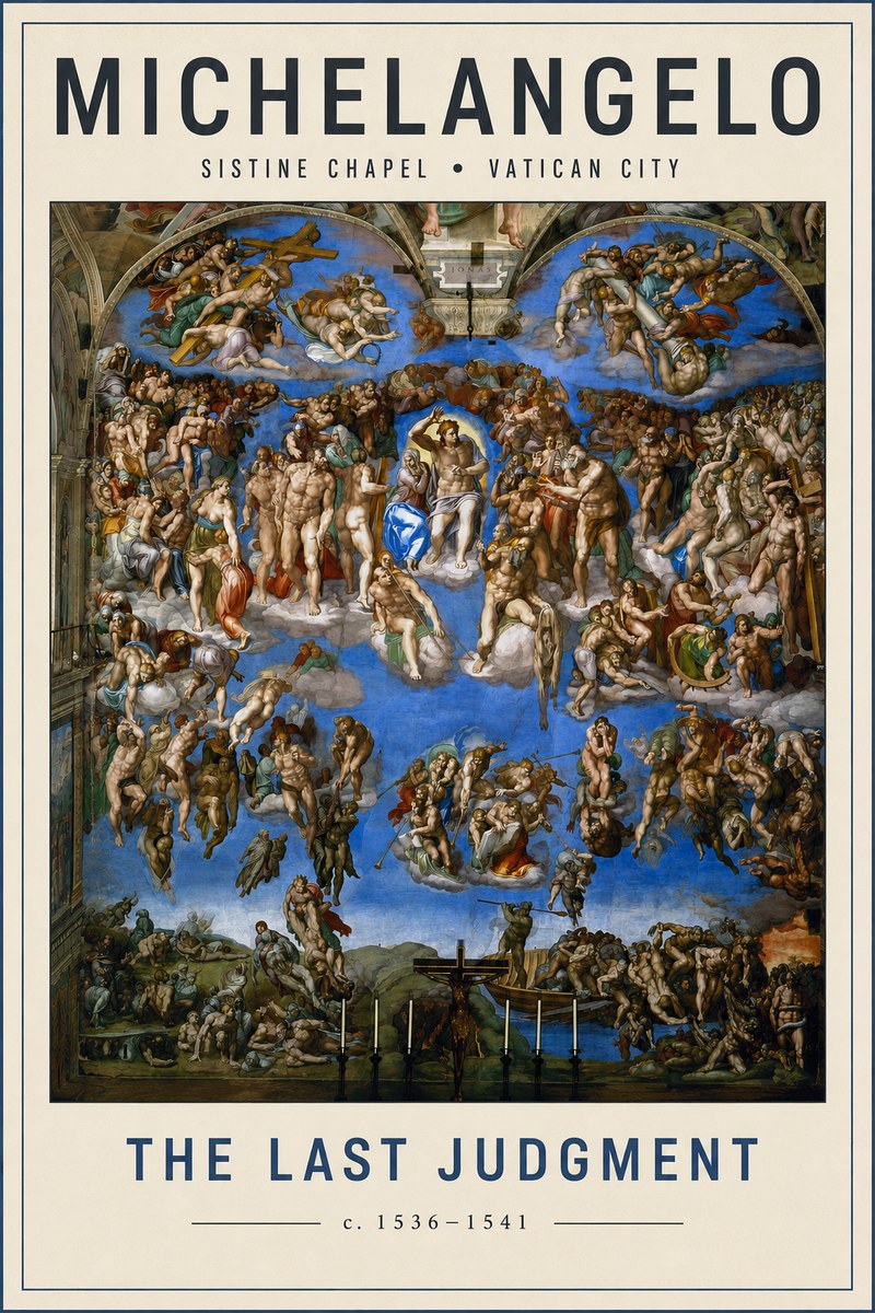 Michelangelo The Last Judgment No5 - Plakat