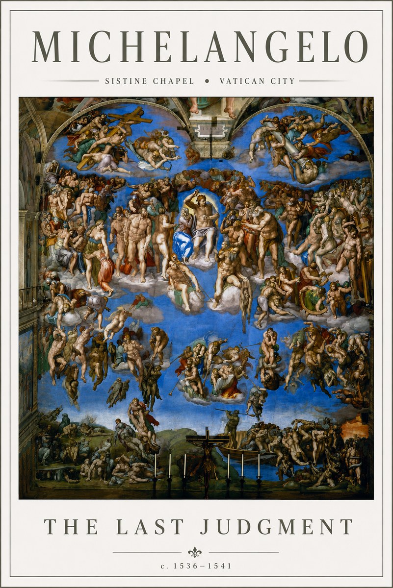 Michelangelo The Last Judgment No6 - Plakat