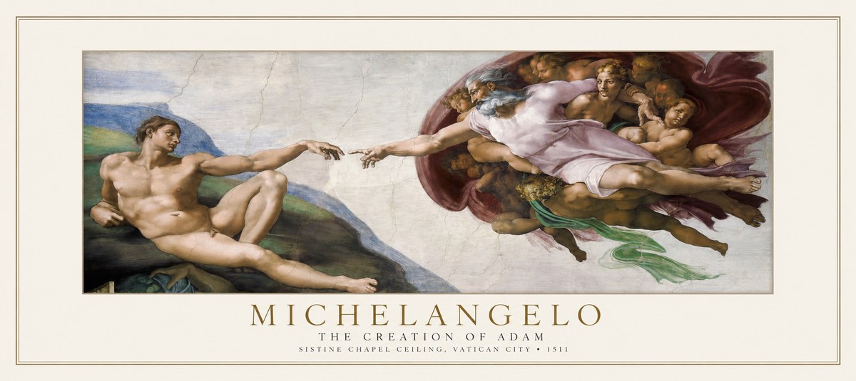 Michelangelo The Creation of Adam No1 - Plakat