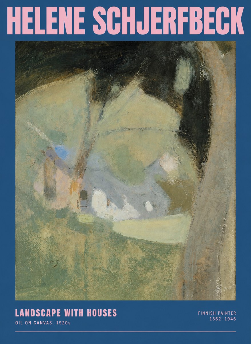 Helene Schjerfbeck Landscape with Houses No2 - Plakat