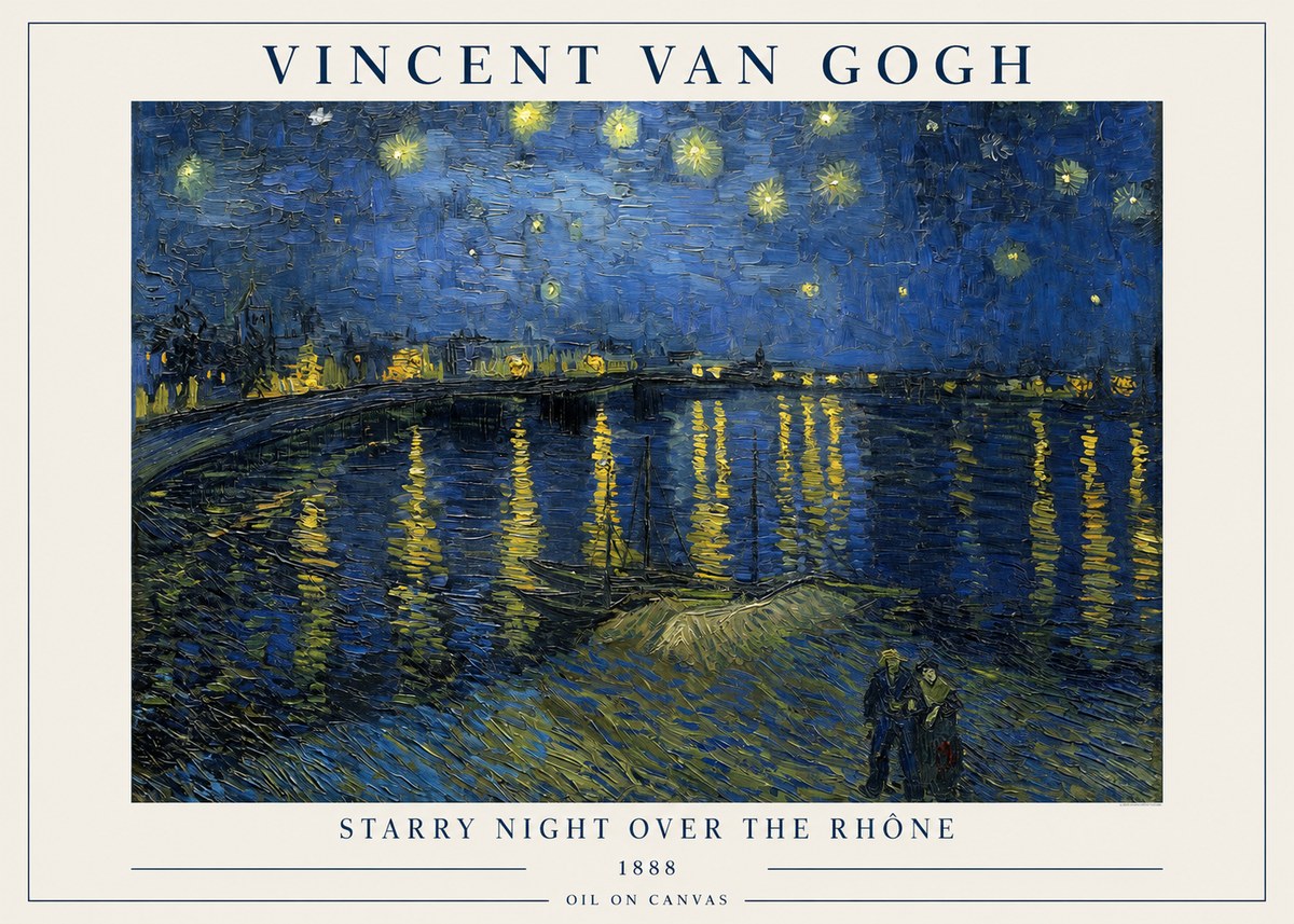 Van Gogh Starry Night over the Rhône No1 - Plakat
