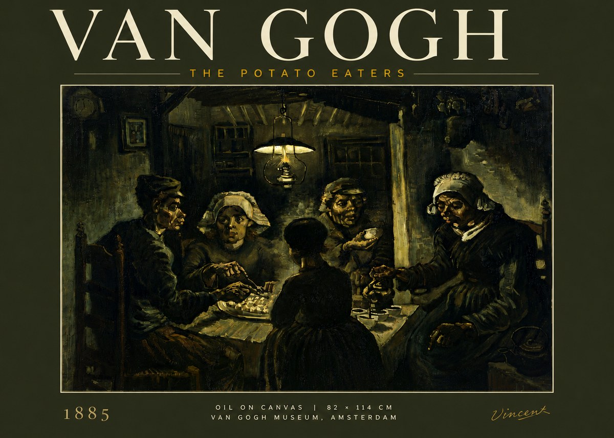 Van Gogh The Potato Eaters II No6 - Plakat