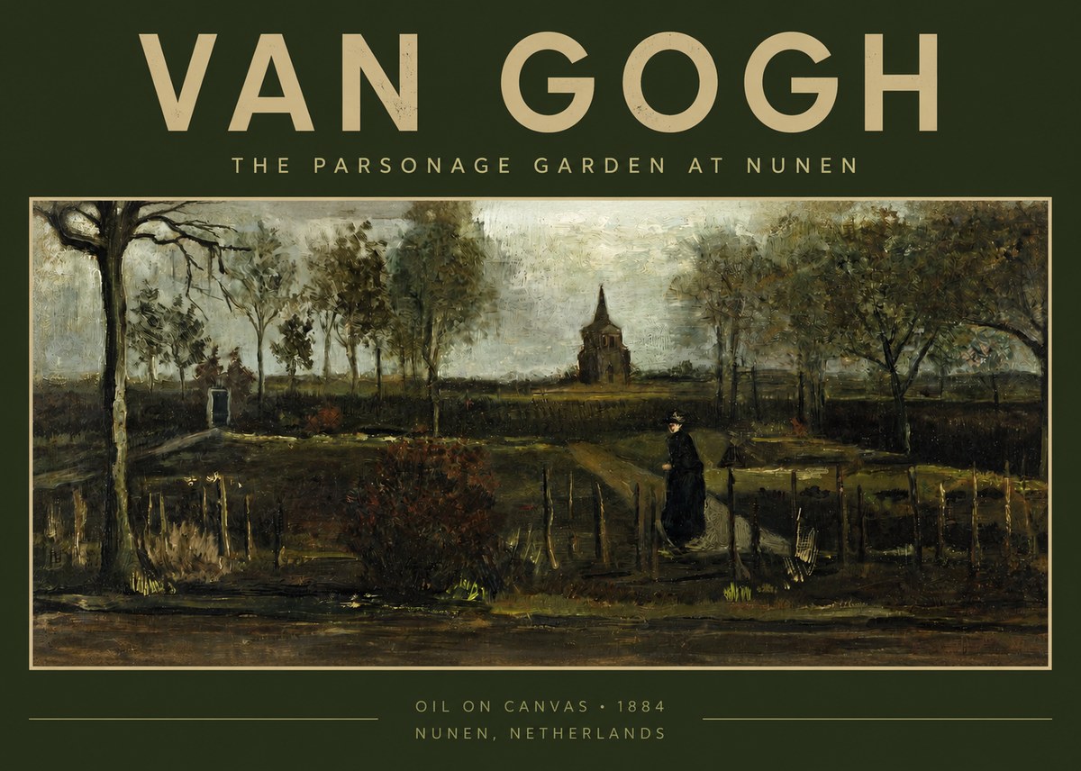 Van Gogh The Parsonage Garden at Nunen No2 - Plakat