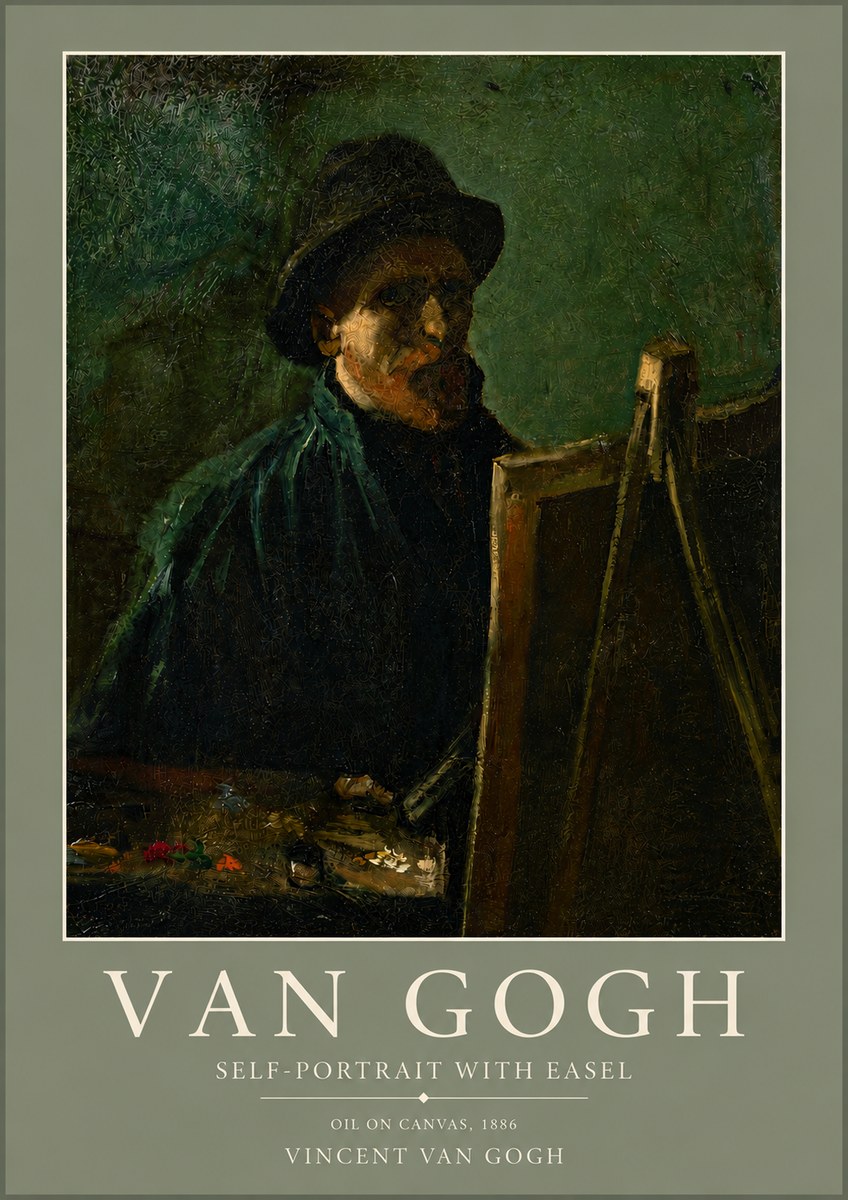 Van Gogh Self-portrait with Easel II No5 - Plakat