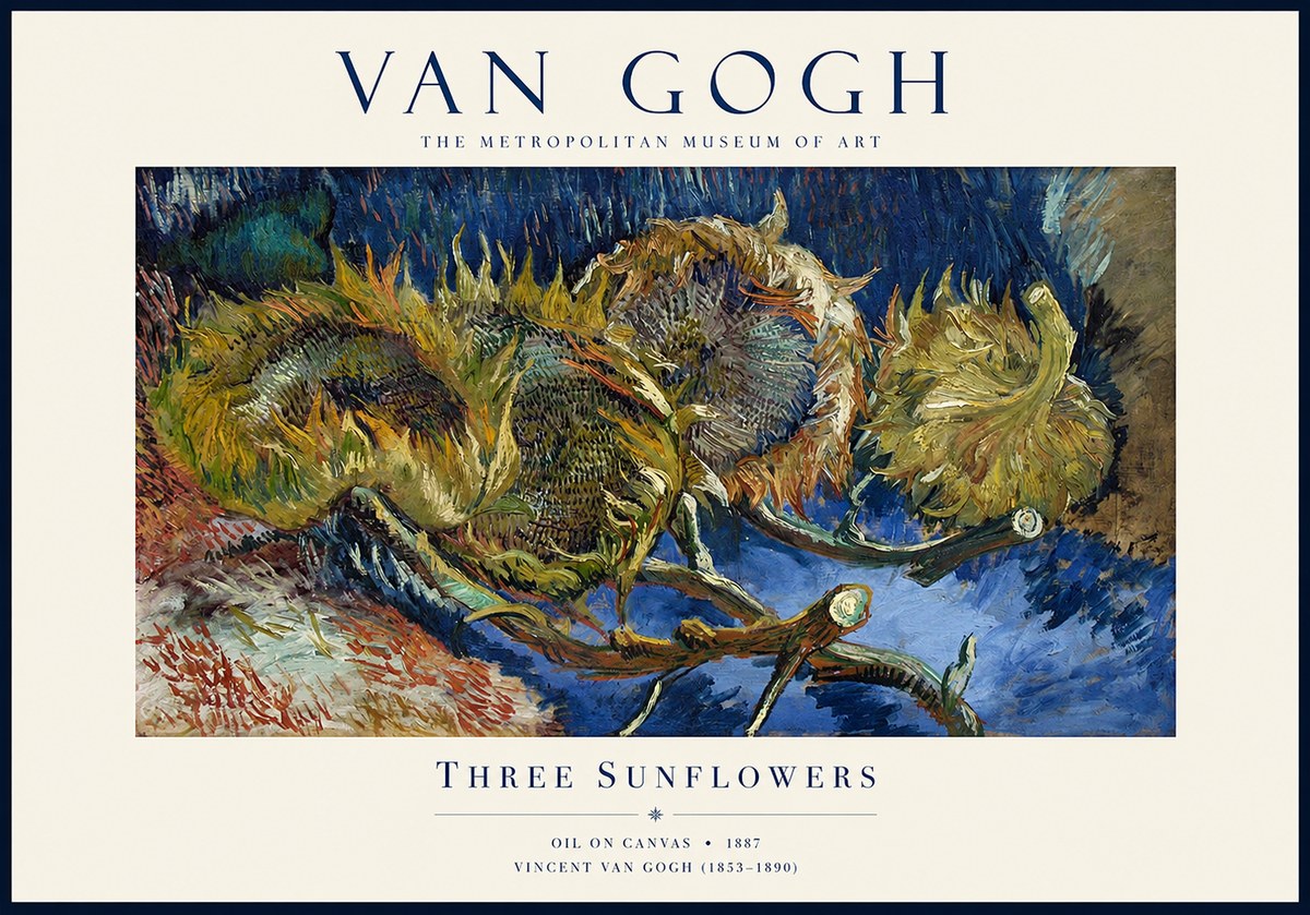 Van Gogh Three Sunflowers No1 - Plakat