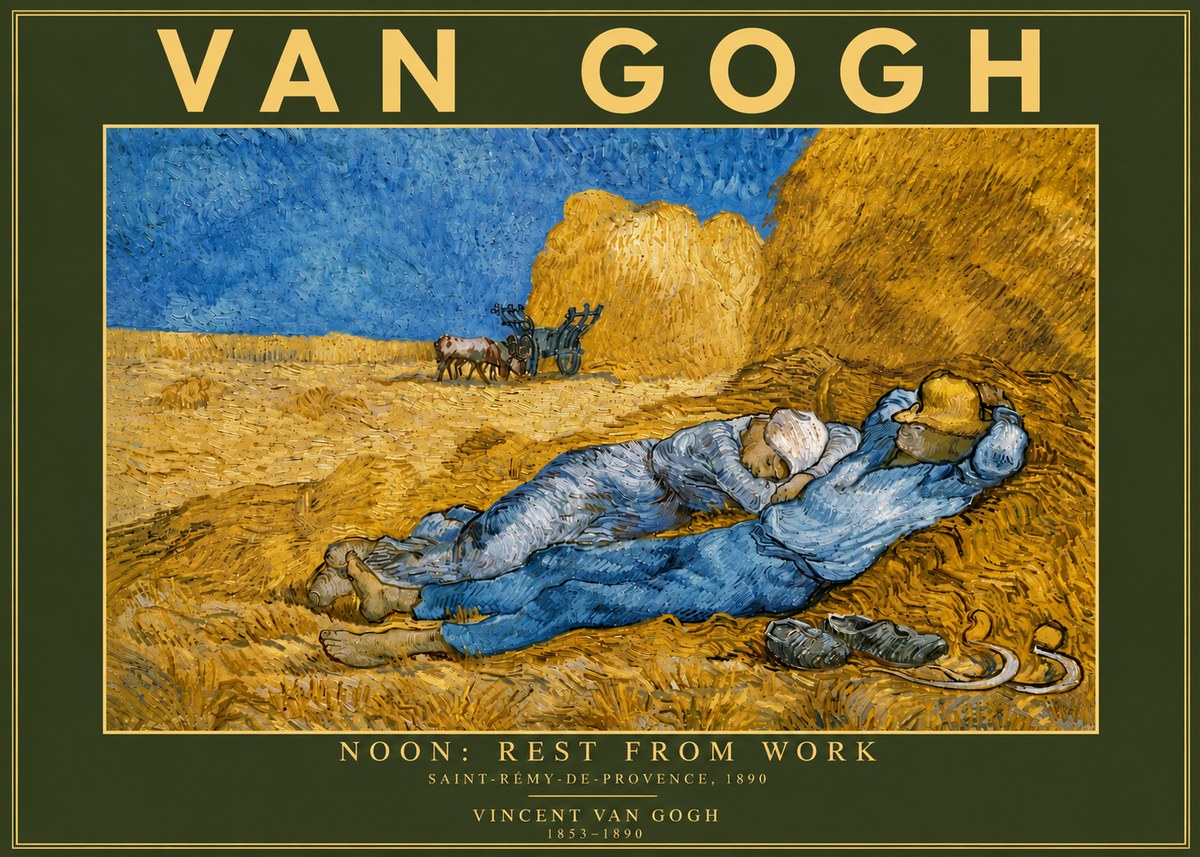 Van Gogh Noon: Rest from Work No5 - Plakat