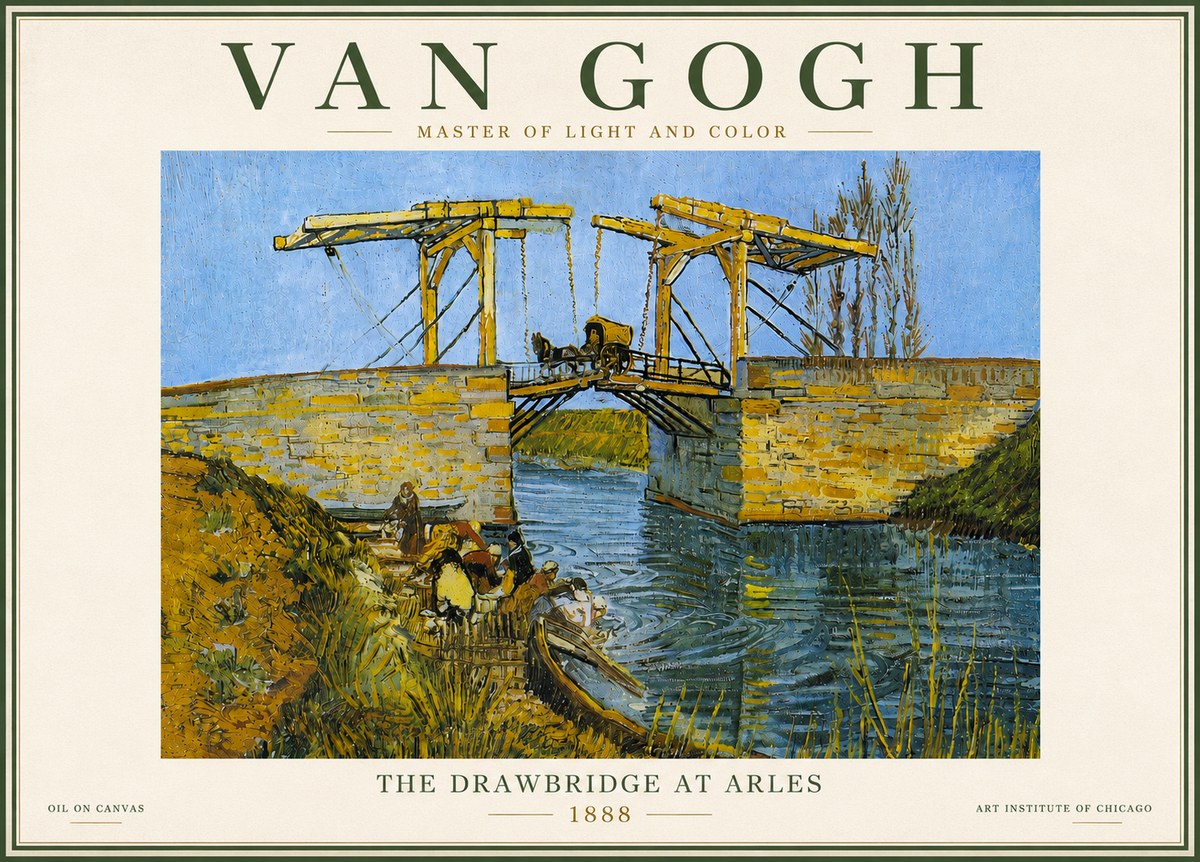Van Gogh The Drawbridge at Arles IV No6 - Plakat