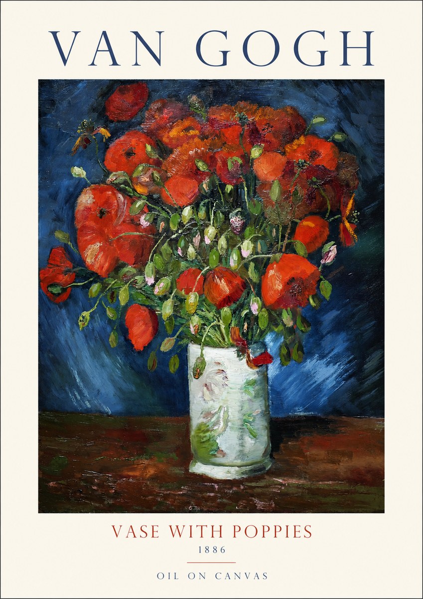 Van Gogh Vase with Poppies No1 - Plakat