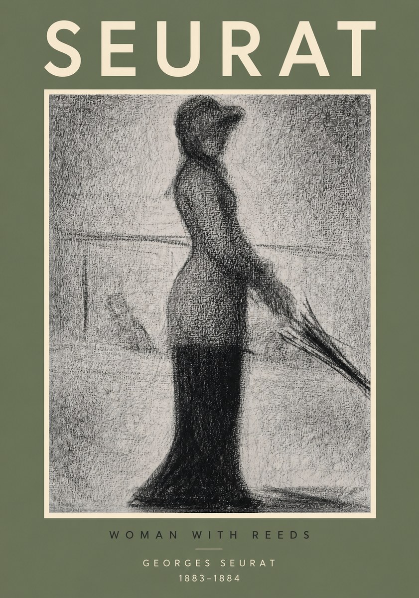 Seurat Woman with Reeds No2 - Plakat