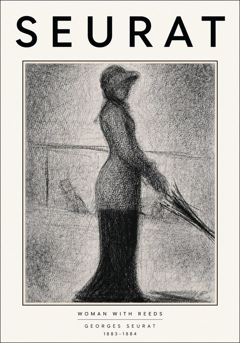 Seurat Woman with Reeds No5 - Plakat