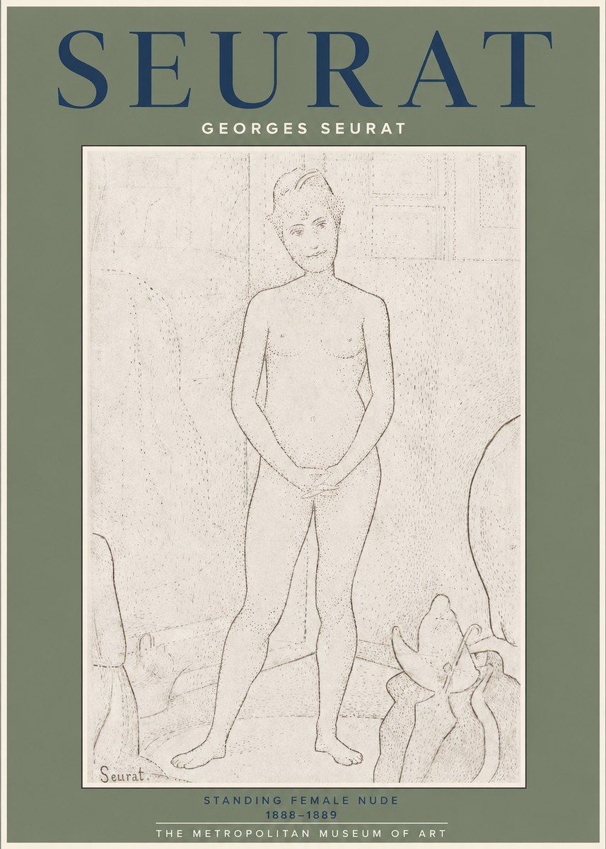 Seurat Standing Female Nude No2 - Plakat