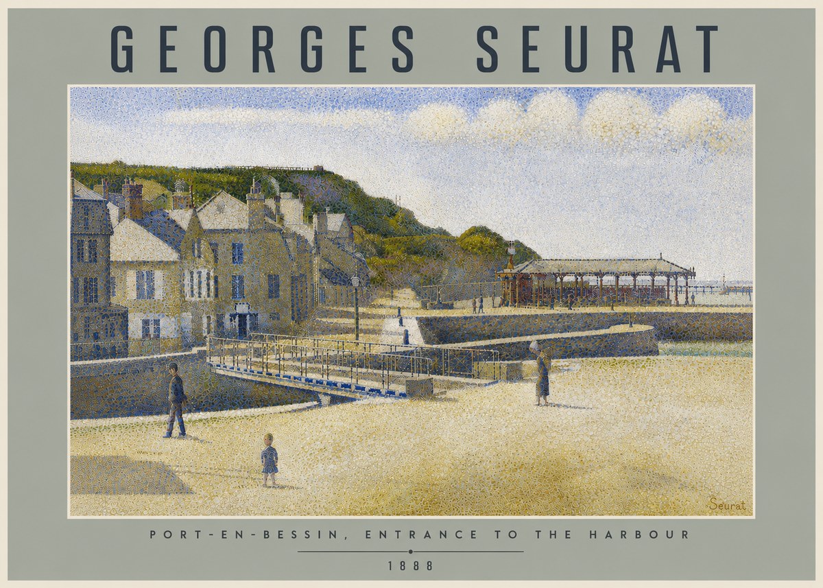 Seurat Port-en-bessin, Entrance to the Harbour, 1888 No4 - Plakat