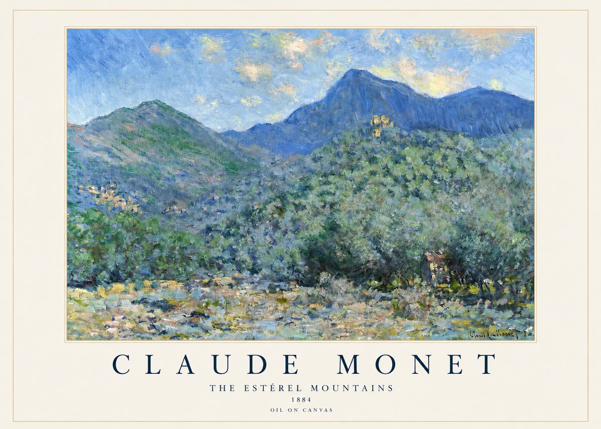 Monet The Estérel Mountains No2 - Plakat