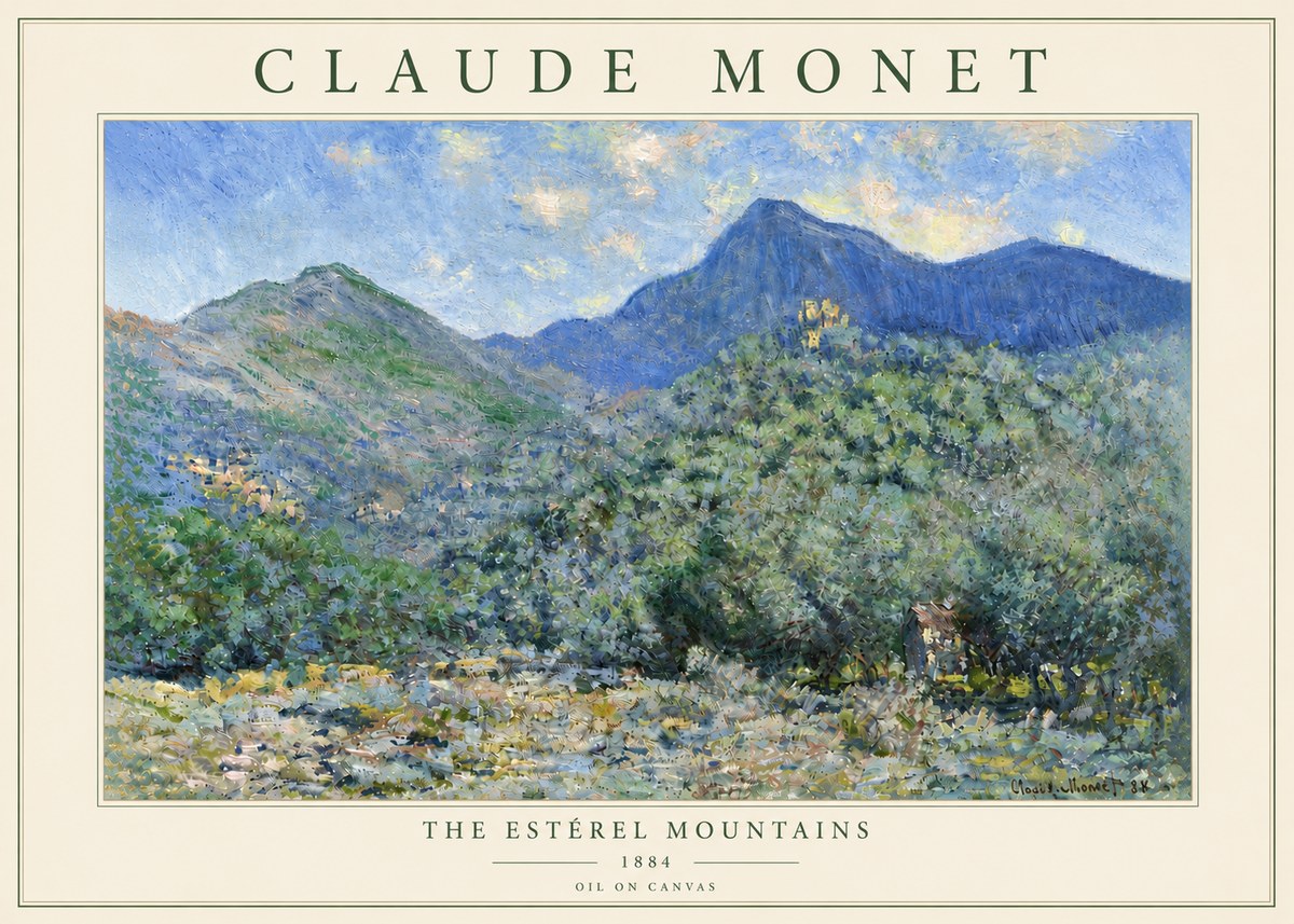 Monet The Estérel Mountains No6 - Plakat