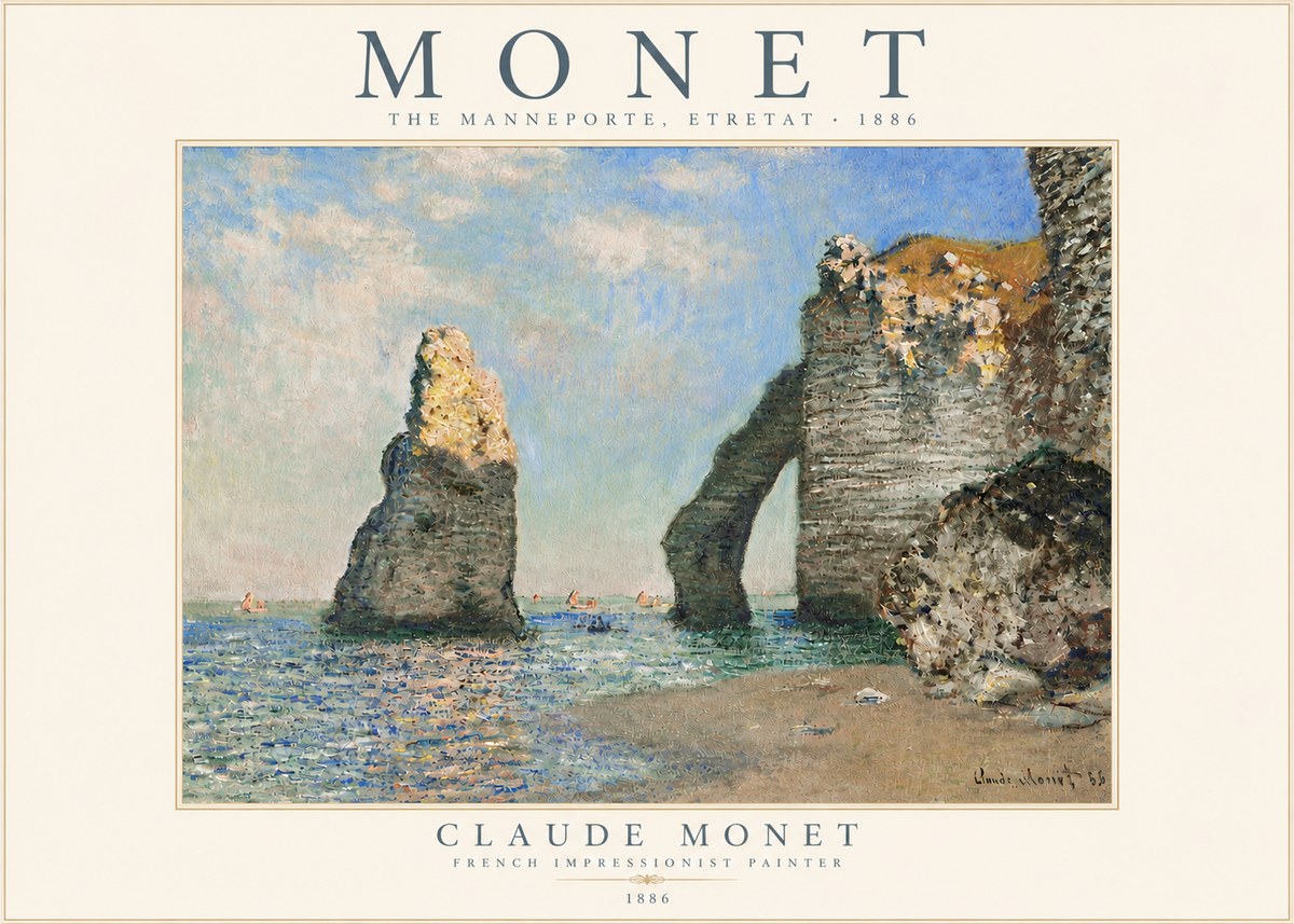 Monet The Manneporte, Etretat No4 - Plakat