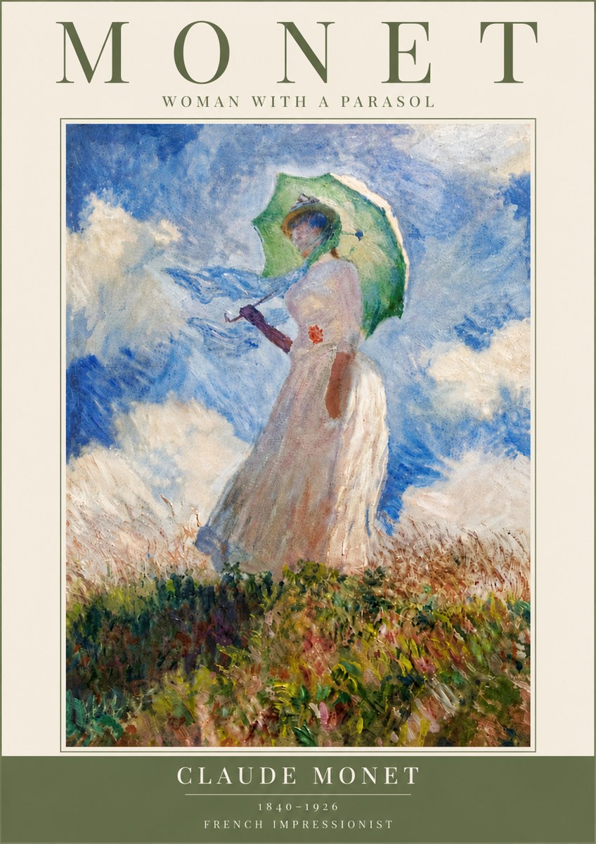 Monet Woman with a Parasol No6 - Plakat