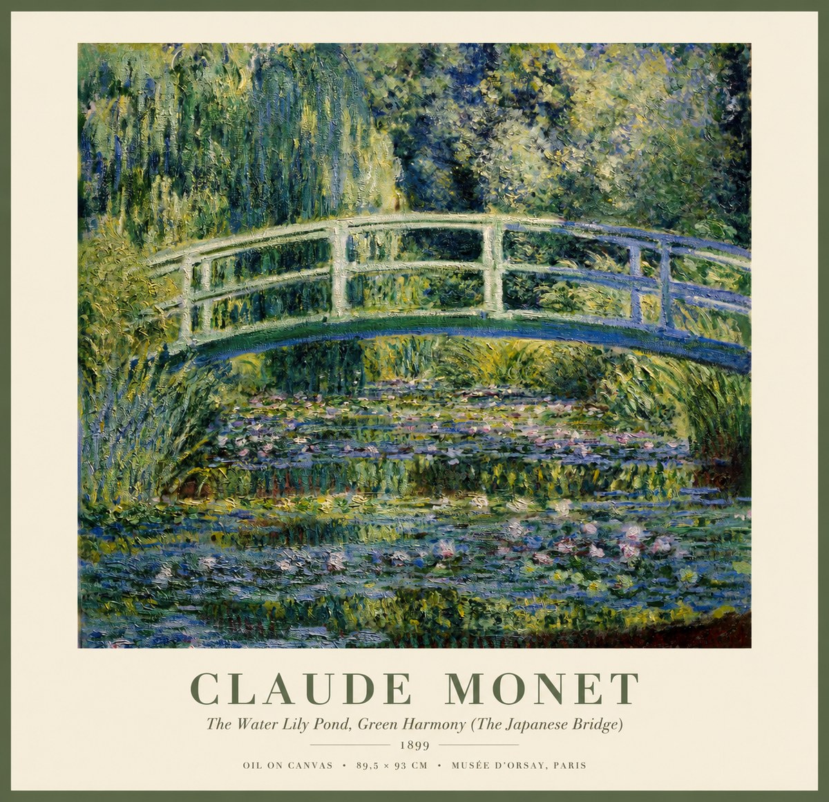Monet The Water Lily Pond, Green Harmony (the Japanese Bridge) No1 - Plakat