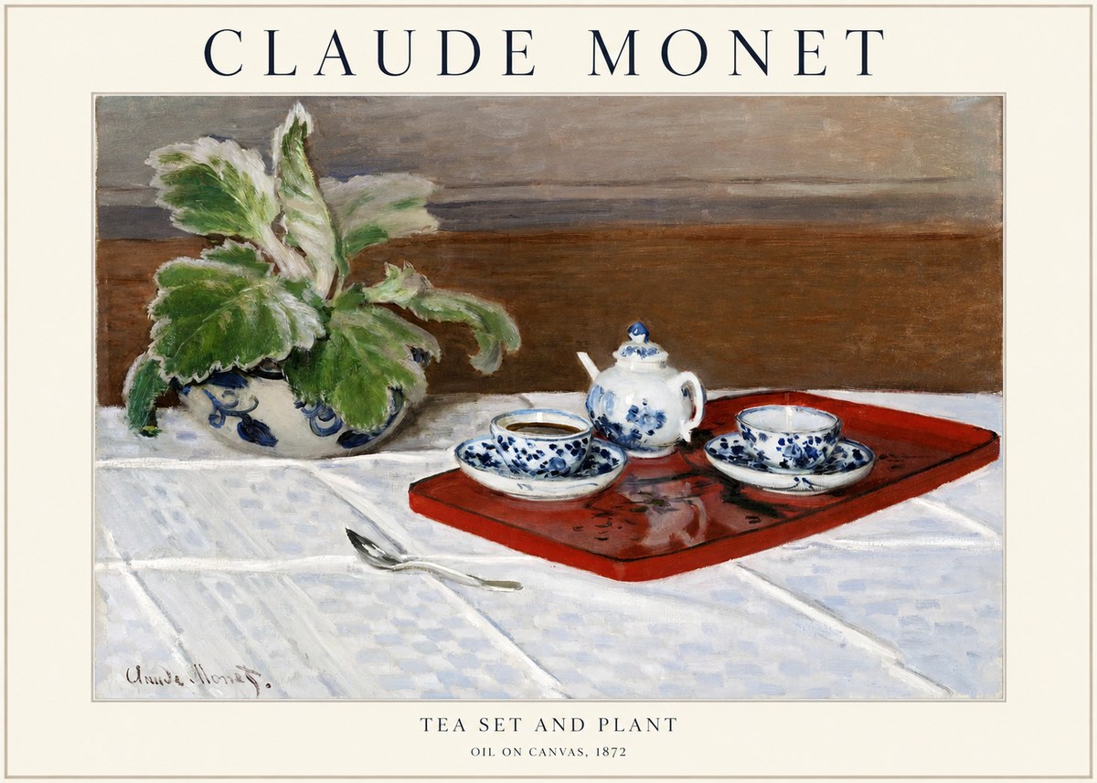 Monet Tea Set and Plant No1 - Plakat