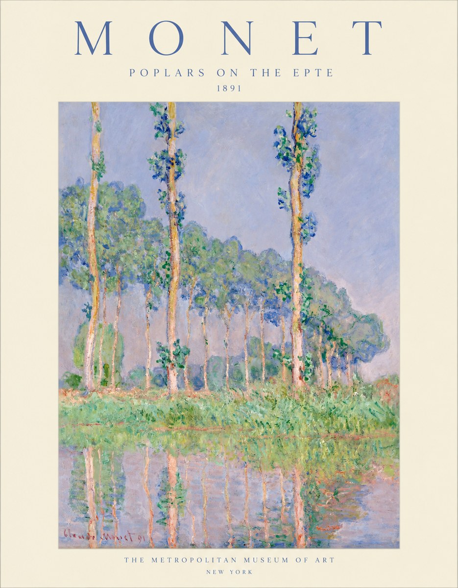 Monet Poplars on the Epte No1 - Plakat
