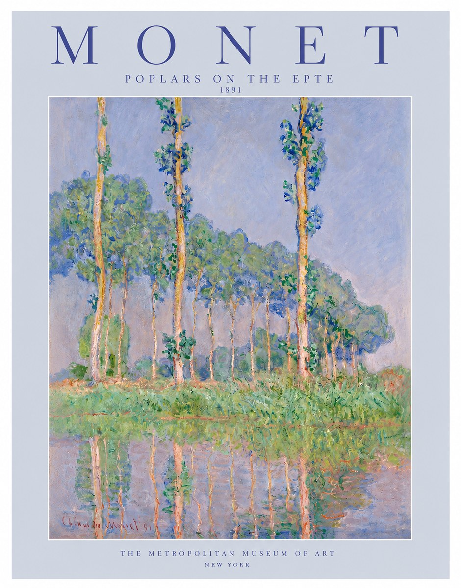 Monet Poplars on the Epte No3 - Plakat