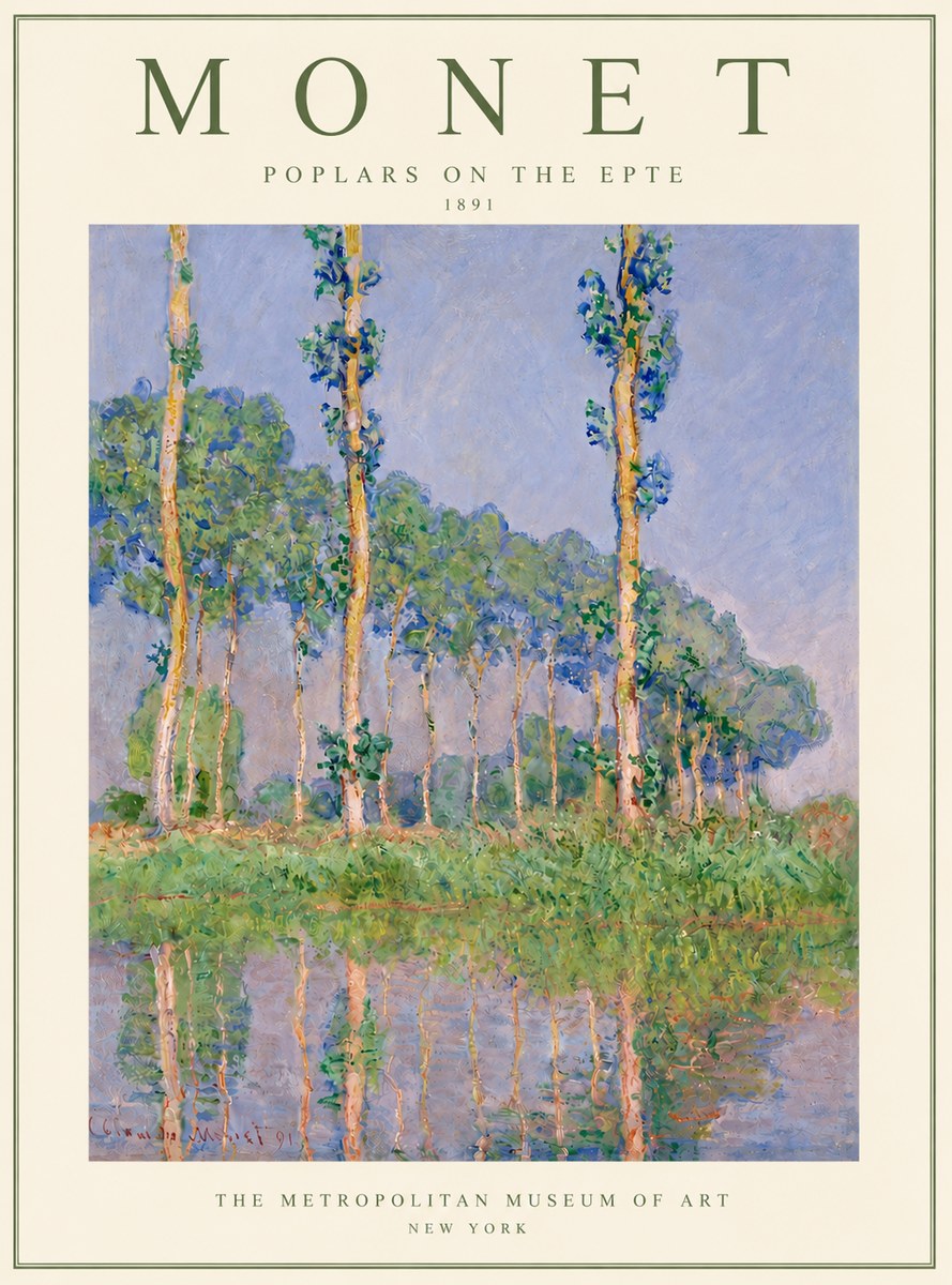 Monet Poplars on the Epte No4 - Plakat
