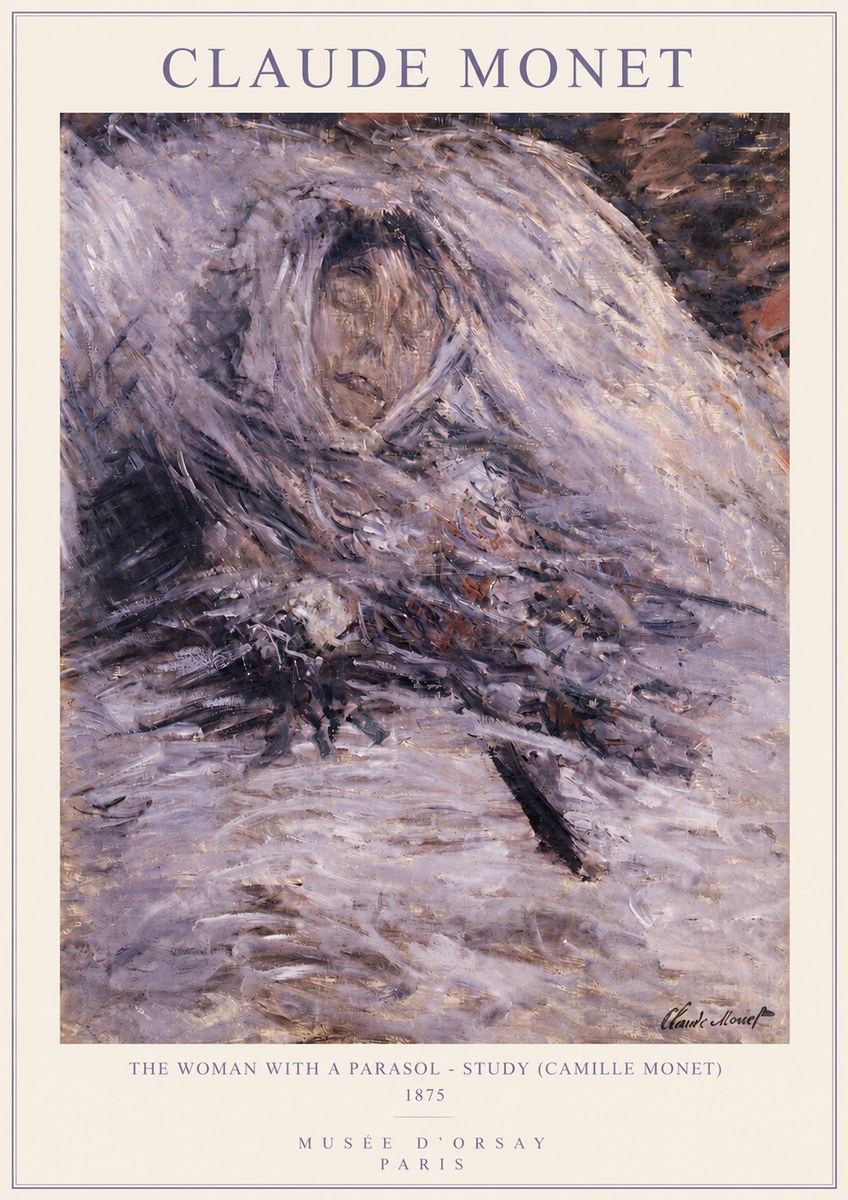 Monet The Woman with a Parasol - Study (Camille Monet) No3 - Plakat