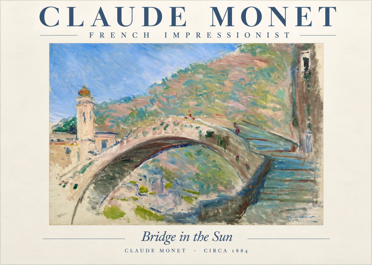 Monet Bridge in the Sun No1 - Plakat